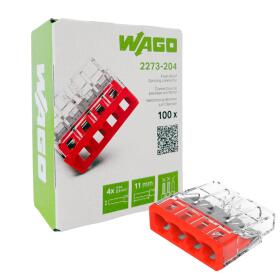 WAGO Krabicová svorka 4-pólová, 4x(0,5…2,5mm²), PUSH WIRE®, bal.100ks
